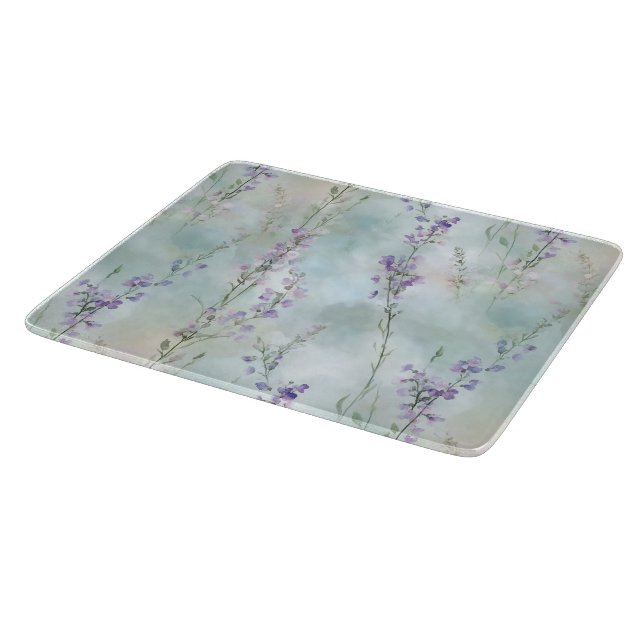 Romantic Pretty Purple Flowers Bridal Shower Cutting Board (Corner)