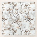 Romantic Pretty White Flowering Tree Christmas Glass Coaster<br><div class="desc">Romantic Pretty White Flowering Tree Christmas</div>