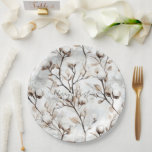 Romantic Pretty White Flowering Tree Wedding Paper Plate<br><div class="desc">Romantic Pretty White Flowering Tree Wedding Bridal Shower</div>