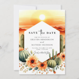 Romantic Printable Cactus Wedding Save The Date