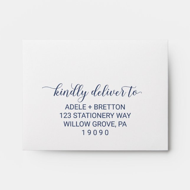 Romantic Printed Address RSVP Envelope (Front)