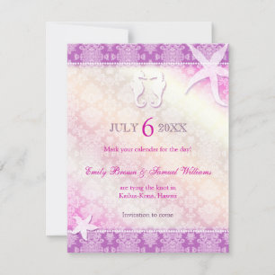 Romantic Purple Beach Wedding Save the Date