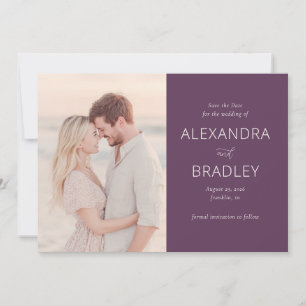Romantic Purple Elegant Photo Save The Date