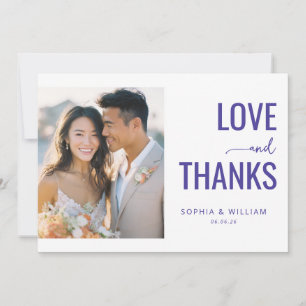 Romantic Purple Elegant Photo Thank You Card
