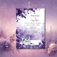Romantic Purple Floral Eiffel Tower Wedding