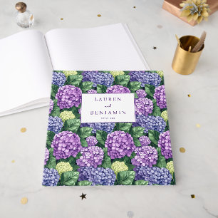 Romantic Purple Floral Hydrangea Guest Book