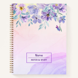 Romantic purple Floral Notebook
