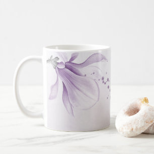 romantic purple flowers botanical coffee mug