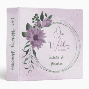 romantic purple flowers botanical photo album binder