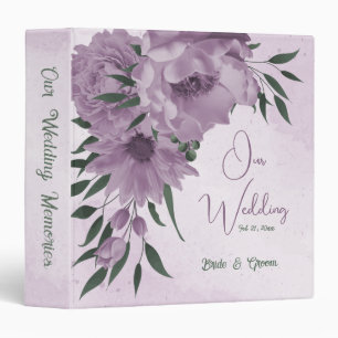 romantic purple flowers botanical photo album binder