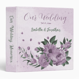 romantic purple flowers botanical photo album binder
