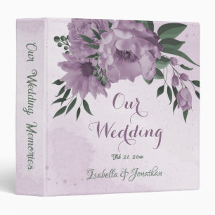 romantic purple flowers botanical photo album binder