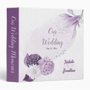 romantic purple flowers botanical photo album binder