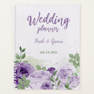 romantic purple flowers greenery wedding planner