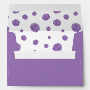 Romantic purple flowers wedding envelope
