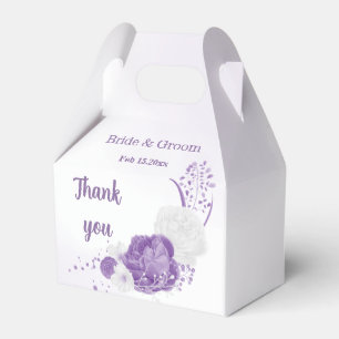 Romantic purple flowers wedding favor box