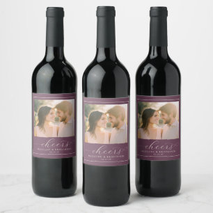 Romantic Purple Modern Photo Wine Label