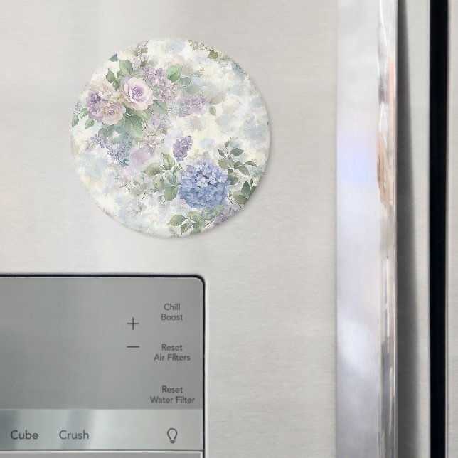 Romantic Purple Pink Flowers Magnet (In Situ (Fridge))