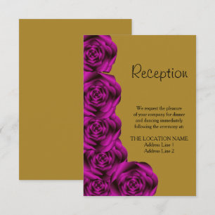 Romantic Purple Rose Gold Wedding Reception Invitation