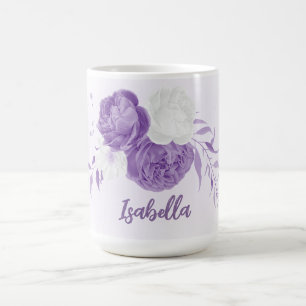 Romantic purple& white flowers coffee mug