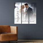 Romantic Quotes Newlyweds Names Date Wedding Photo Triptych<br><div class="desc">Romantic Quotes Newlyweds Names Date Wedding Photo Simply replace the sample photo with your own favourite of landscape orientation and of high resolution. Three romantic quotes Our Road Starts Here, From This Day Forward, and Our Journey Begins in a modern set script are overlaid onto your image and easily personalise...</div>