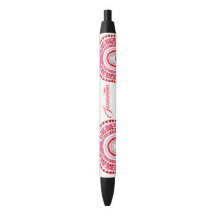 Romantic Rainbow Sweeping Hearts Valentines Day  Black Ink Pen