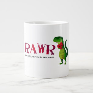 Romantic RAWR T-rex Dinosaur Large Coffee Mug