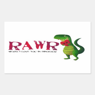Romantic RAWR T-rex Dinosaur Sticker