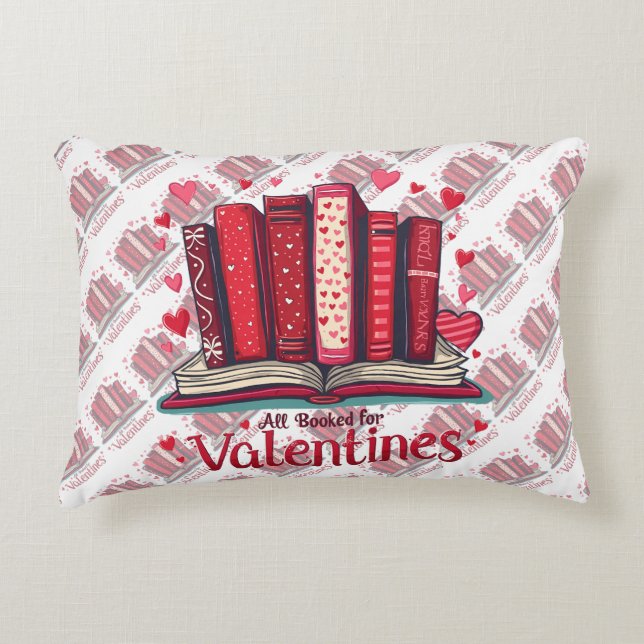 Romantic Reading Vibes Cozy Valentine Gift Accent Pillow (Front)