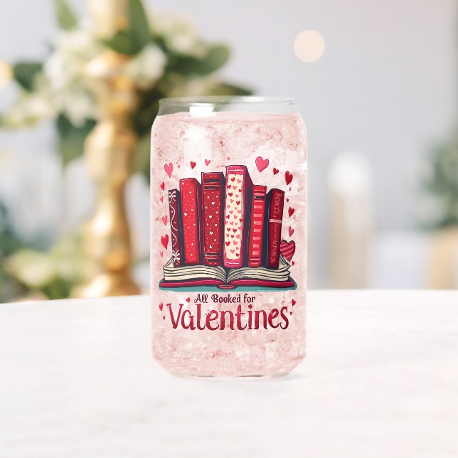 Romantic Reading Vibes Cozy Valentine Gift Can Glass (Insitu (Wedding))