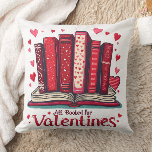 Romantic Reading Vibes Cozy Valentine Gift Throw Pillow