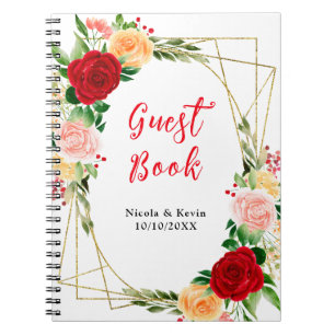 Romantic Red and Orange Roses Notebook