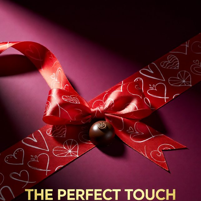 Romantic Red and White Heart Pattern Valentine Satin Ribbon (Romantic Red and White Heart Pattern Valentine Satin Ribbon)