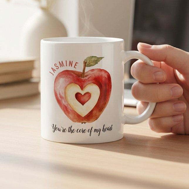 Romantic Red Apple Heart Valentine's Day Coffee Mug (Creator Uploaded)