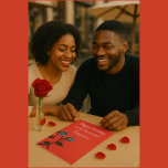 Romantic Red & Black Rose Boyfriend's Birthday  Card<br><div class="desc">Celebrate your love with this bold and elegant birthday card, designed especially for your boyfriend. Featuring striking black and grey roses on a passionate red background, this card adds a touch of romance and personalization with his name printed in stylish script. Perfect for making him feel cherished on his special...</div>
