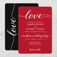 Romantic Red Black Valentine's Wedding