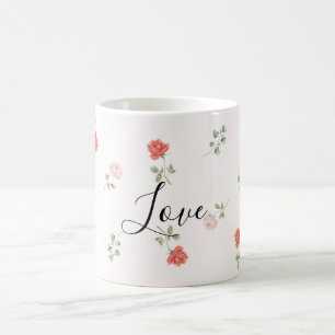 Romantic Red Blush Pink Roses Love Coffee Mug