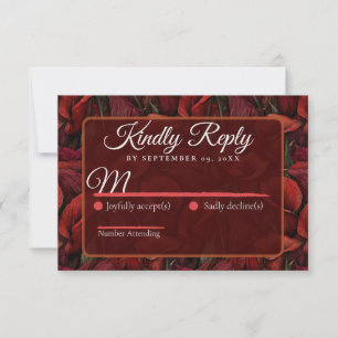 Romantic Red Calla Lilies Garden Floral Wedding RSVP Card
