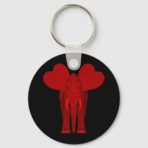 Romantic Red Elephant Keychain
