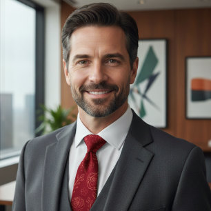 Romantic Red Floral Elegance Tie