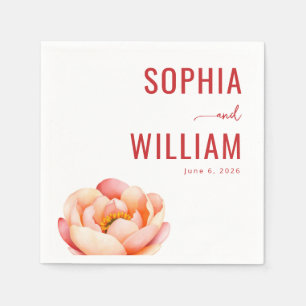 Romantic Red Floral Napkin