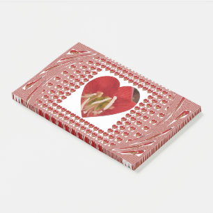 Romantic Red Flower Heart Design 4 Special Moments Post-it Notes