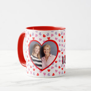 Romantic Red Heart Custom Photo Mother's Day Coffe Mug
