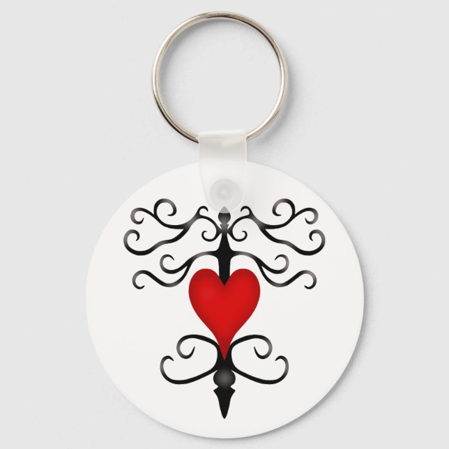 Romantic red heart cute keychain (Front)