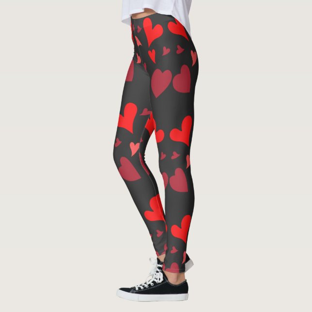 Romantic red heart leggings (Left)