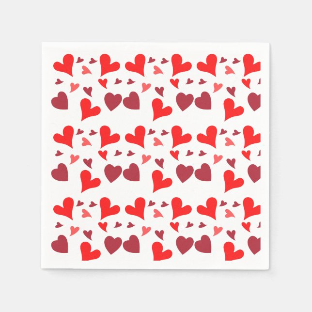 Romantic red heart napkin (Front)