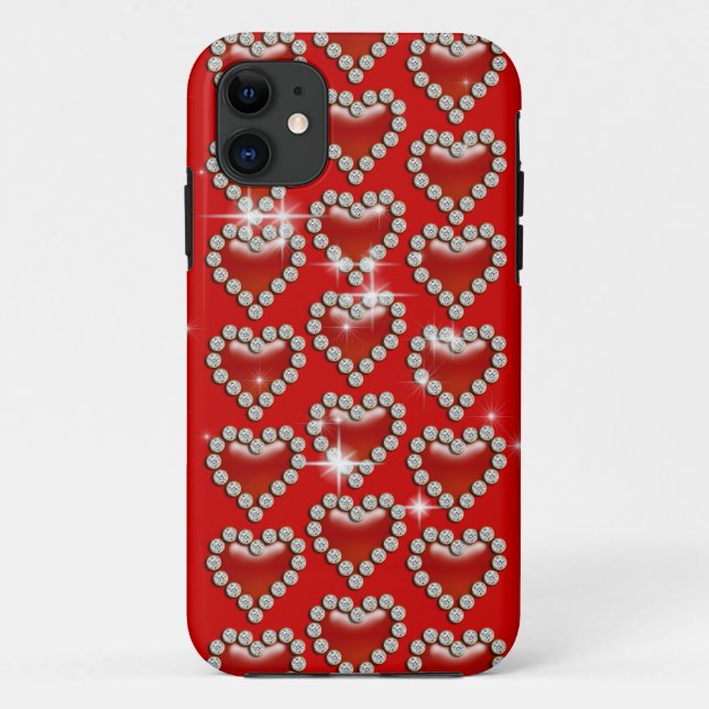 Romantic red heart pattern Case-Mate iPhone case (Back)