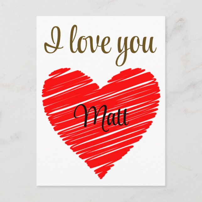 Romantic red heart postcard (Front)