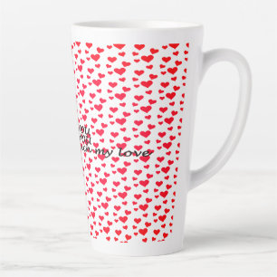 Romantic red heart-shaped pattern latte mug