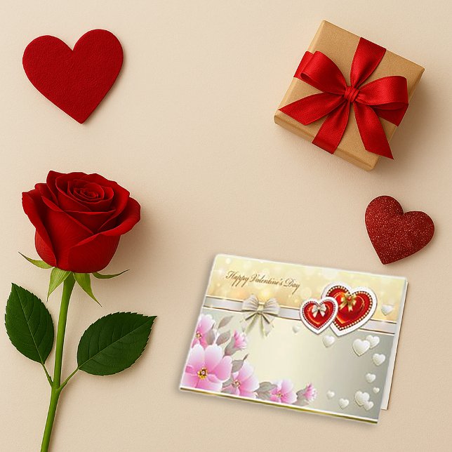 Romantic Red Heart Valentine Greeting Card (Creator Uploaded)